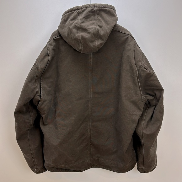 Carhartt Men's Sherpa Lined Sierra Jacket Dark Brown 4XLT Cotton Duck Heavy Duty - Picture 2 of 16